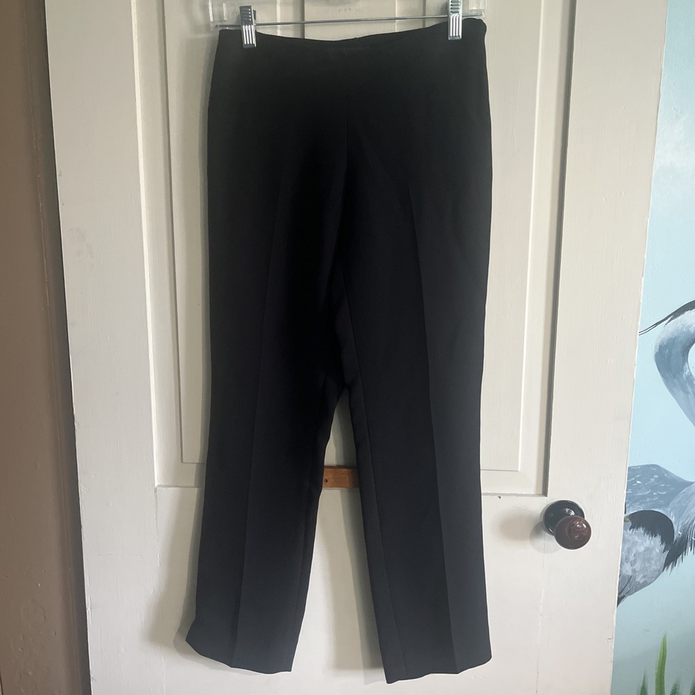 Straight Leg Pants Black Career Trousers Stretch 26.5 Business Le Lis Blanc